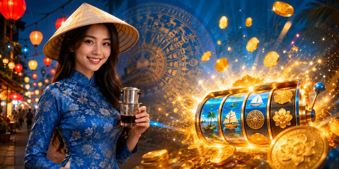 Người dùng Việt Nam trải nghiệm slot game tại Hà Nội với ly cà phê
