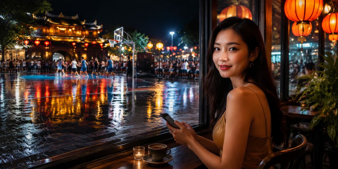 Người dùng tại Huế xem cược bóng rổ bên ly cà phê buổi chiều